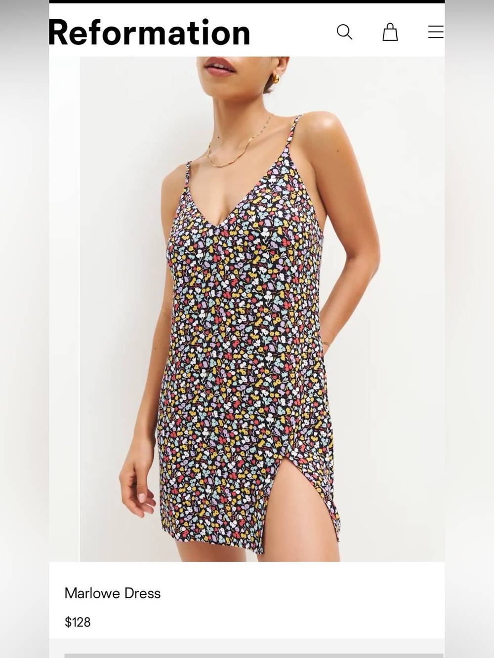 Reformation Marlowe Dress in Nolita size Small.
NWT